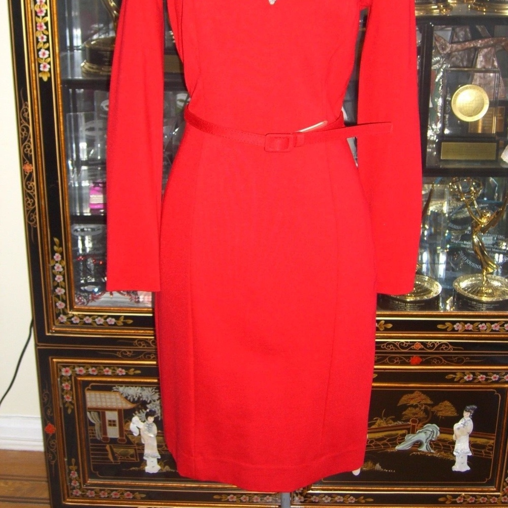 BANANA REPUBLIC L'WREN SCOTT RED SWEETHEART DRESS 4 - Picture 3 of 8